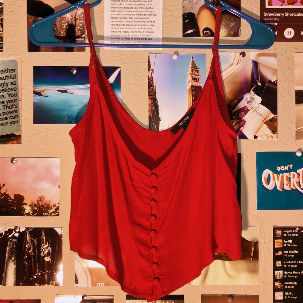 Red Buttoned Cami Top